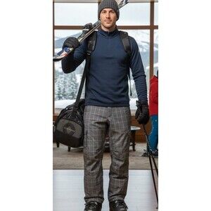 RIPZONE  Core Snow Pants Mens L Plaid Nylon Snowboarding Ski Cargo Pockets